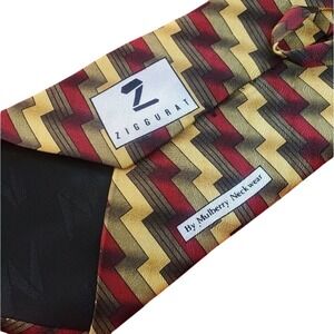Ziggurat Necktie Geometric‎ Patterned Silk Tie Business Casual